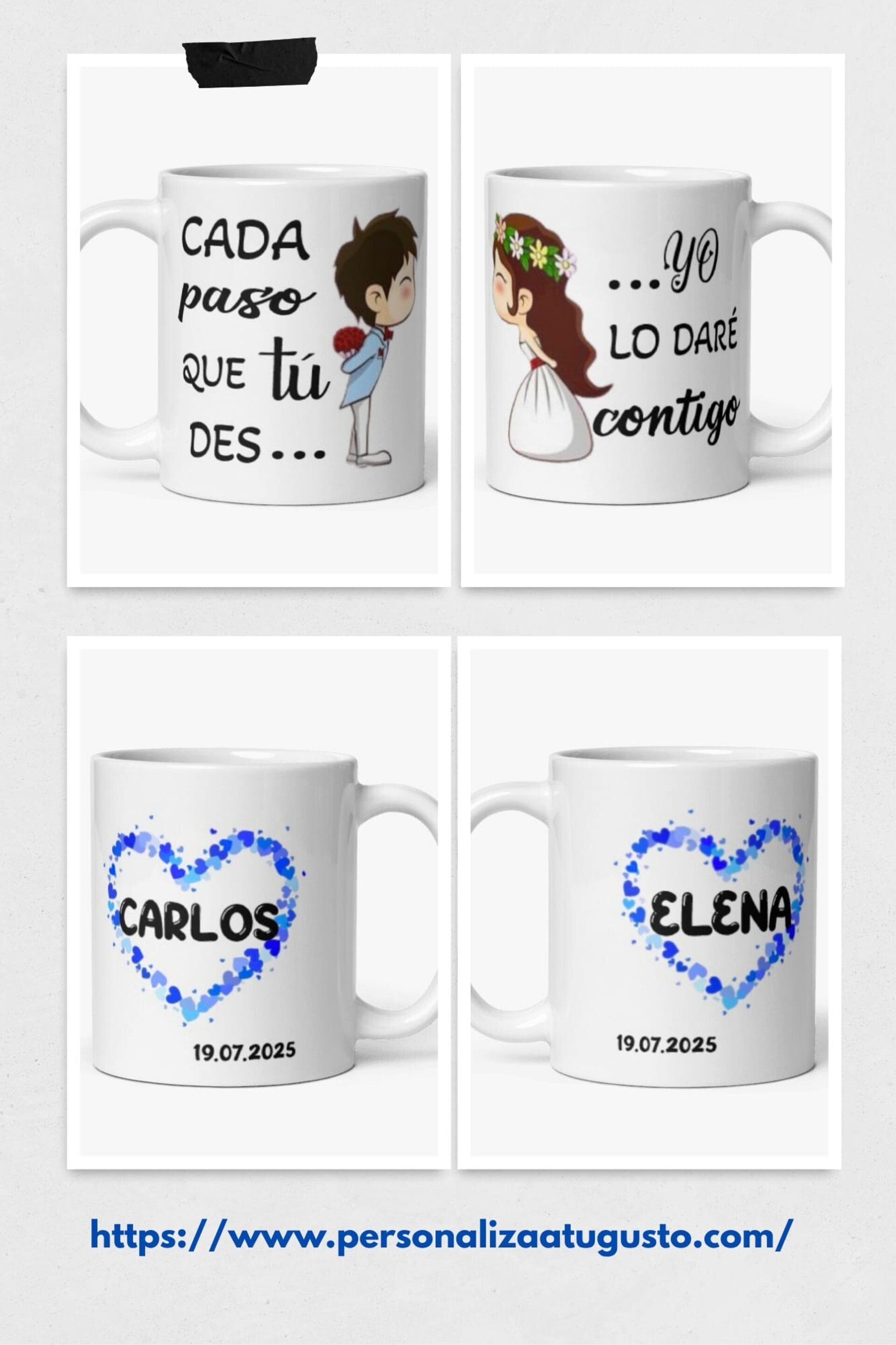 Taza Boda. Modelo Beso. Pack de dos - 1