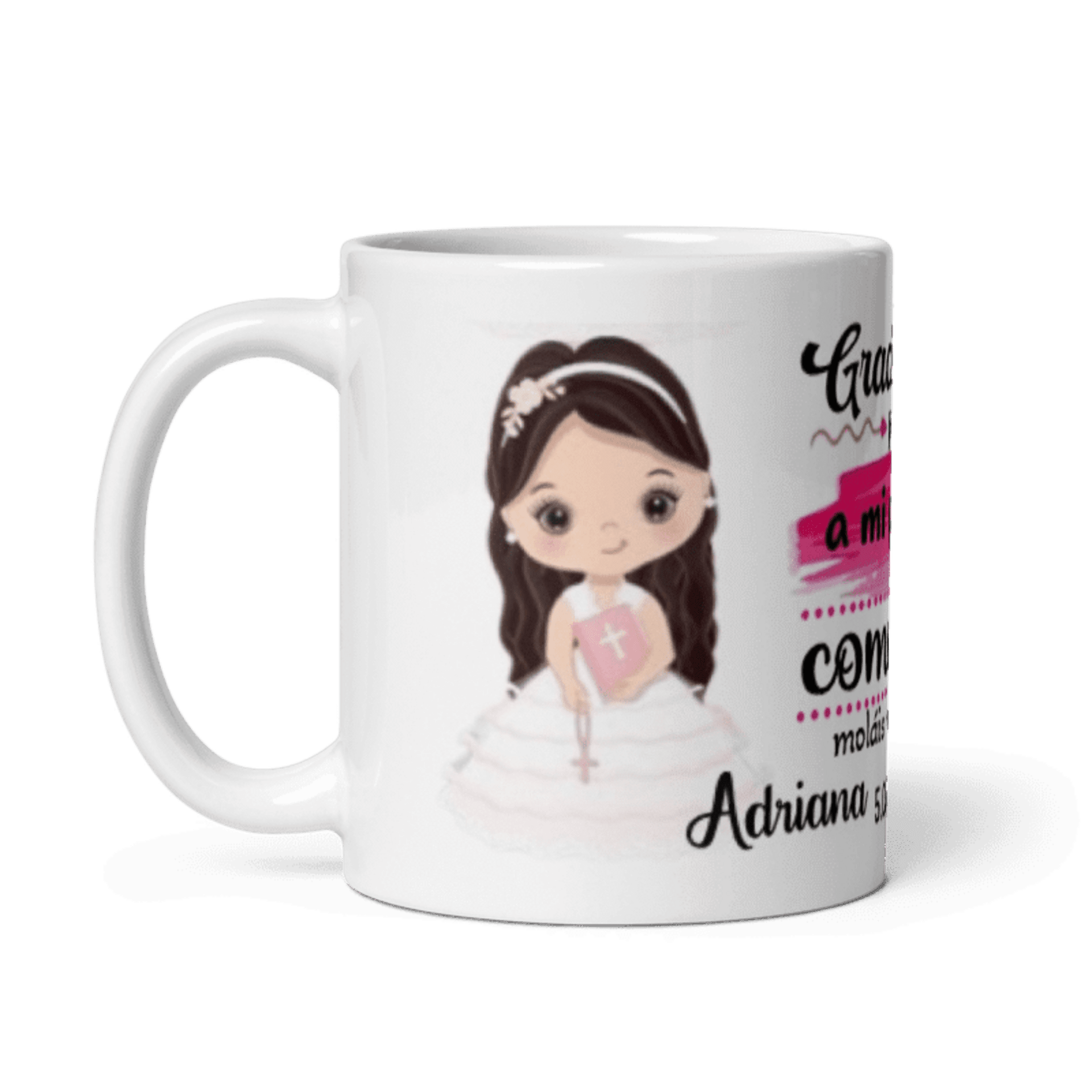 Taza de recuerdo primera comunión. Modelo Moláis mogollón. Niña - 2