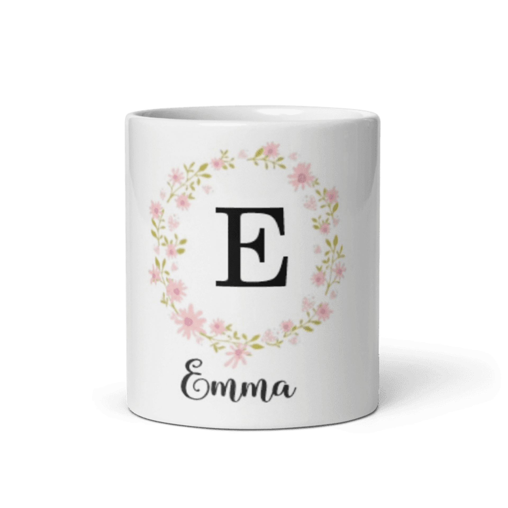 Taza personalizada circulo flores rosas - 2
