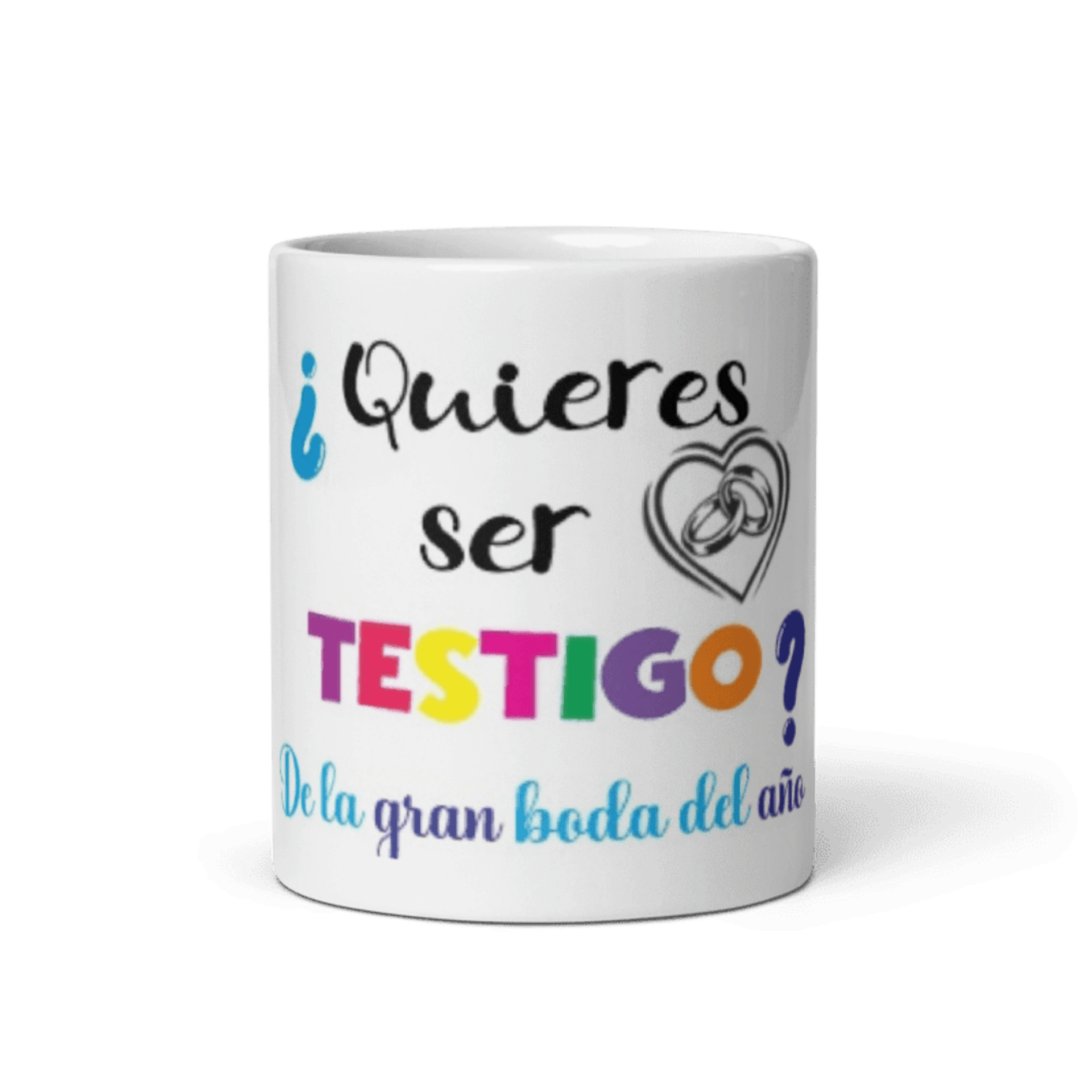 Taza Quieres ser mi testigo de boda. Modelo colorines - 1